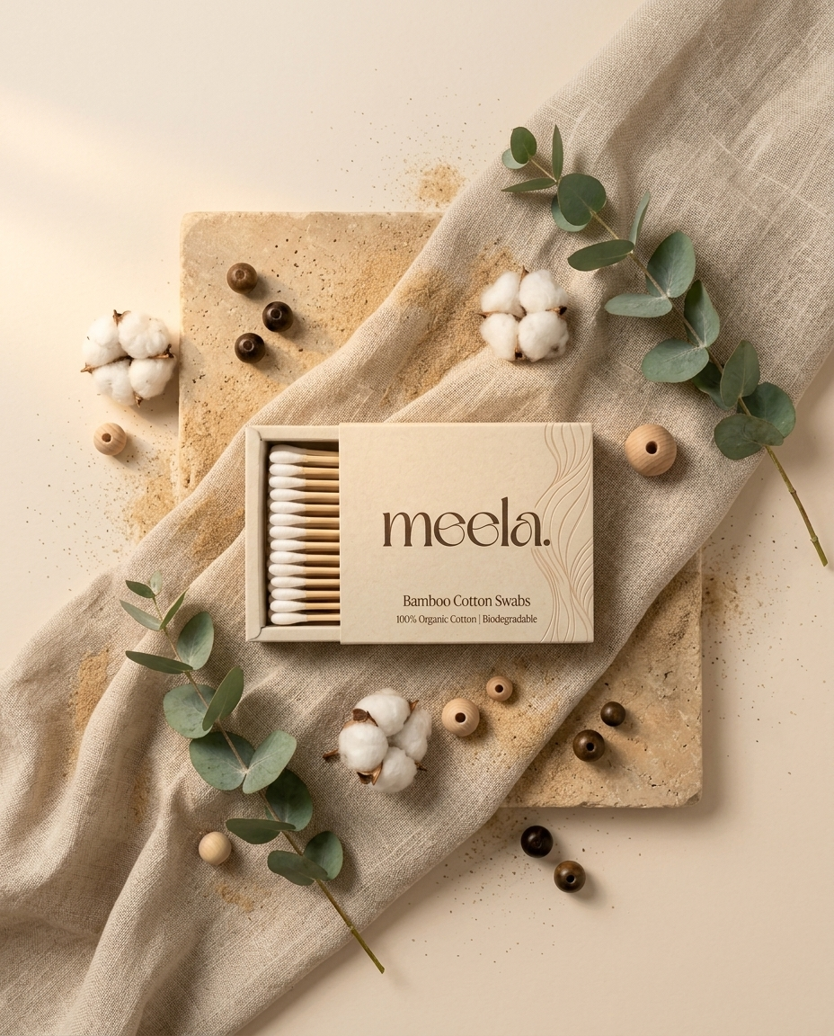 Meela swabs styled flatlay